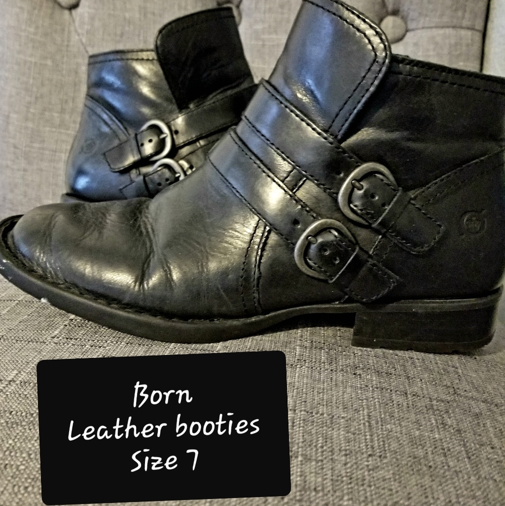 Born Black Leather Booties - Price Drop 🥰